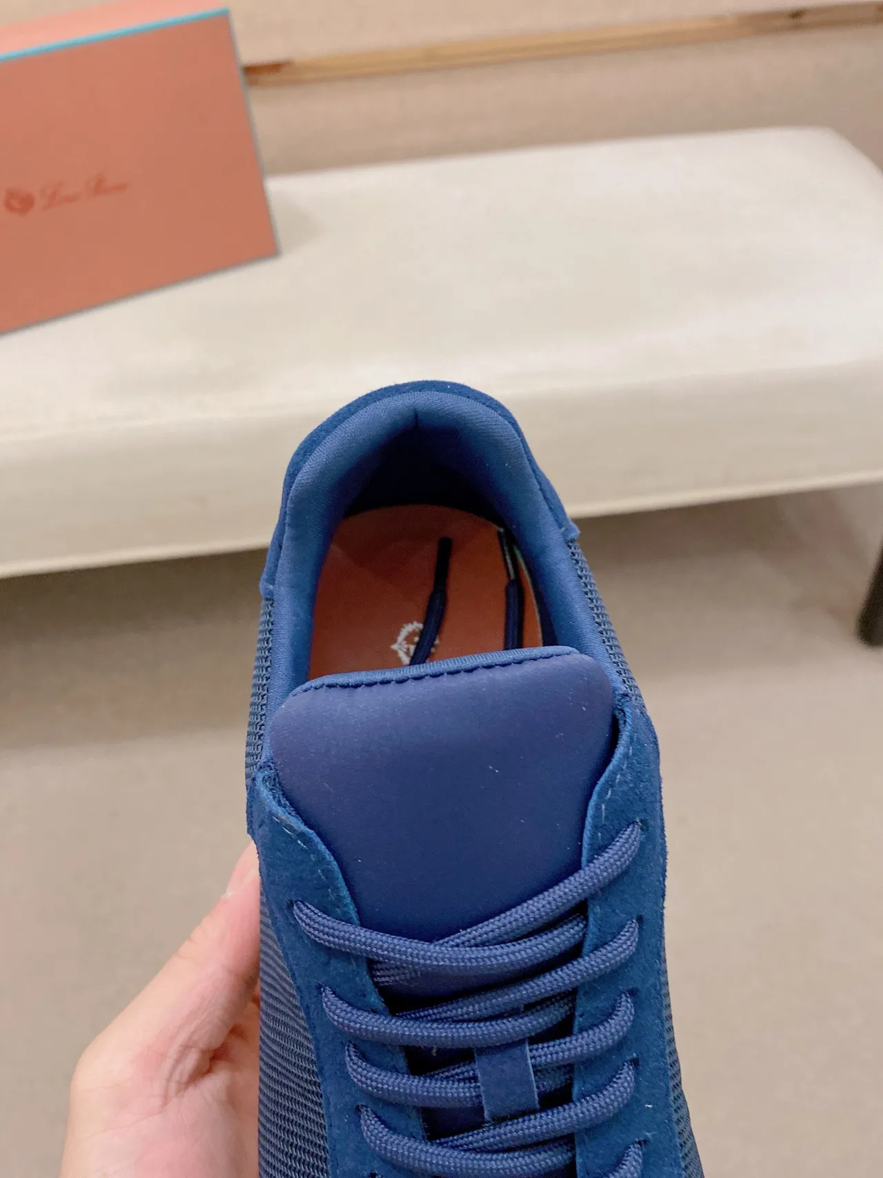 Navy Suede and Mesh Low-Top Lifestyle Sneaker 4