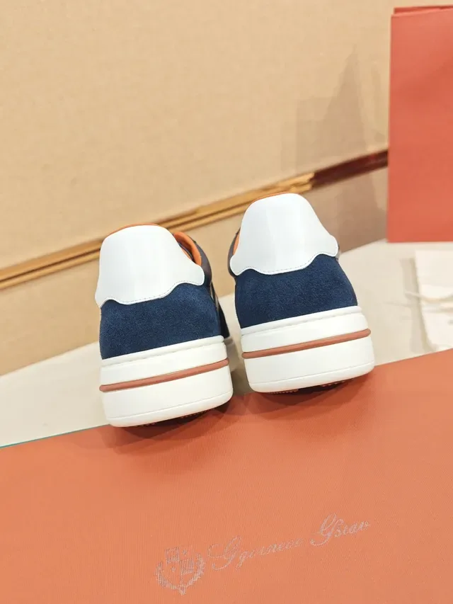 Navy Suede-Leather Two-Tone Cupsole Lifestyle Sneaker 3