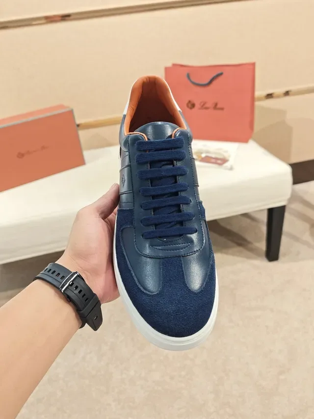Navy Suede-Leather Two-Tone Cupsole Lifestyle Sneaker 5