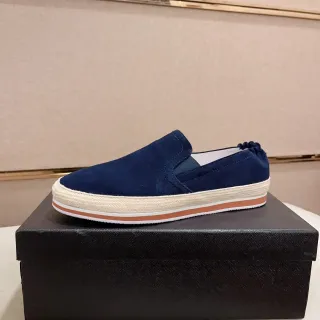 Navy Suede Slip-On Espadrille Boat Shoe