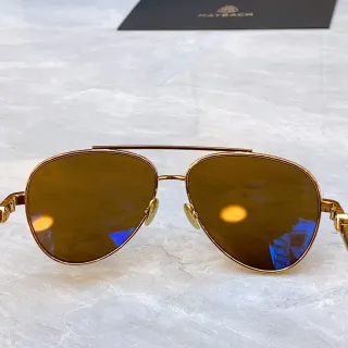 Naybach Gold Brown Aviator Silhouette Metal Frame Sunglasses