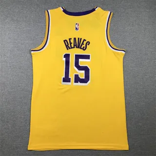 NBA Los Angeles Lakers Reeves #15 Retro Yellow Jersey