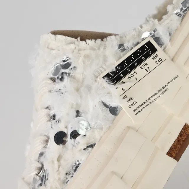 Off-White Fuzzy Sequin Platform Mule Casual Shoes 6