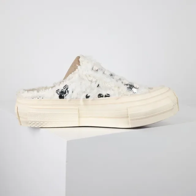 Off-White Fuzzy Sequin Platform Mule Casual Shoes 7