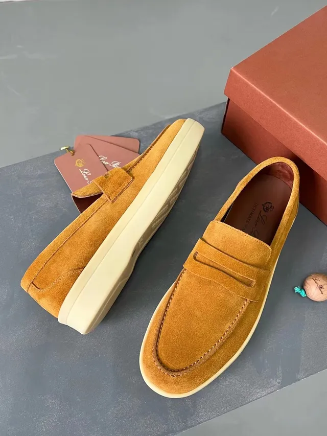 Orange Beige Suede Upper Penny Strap Loafer 3