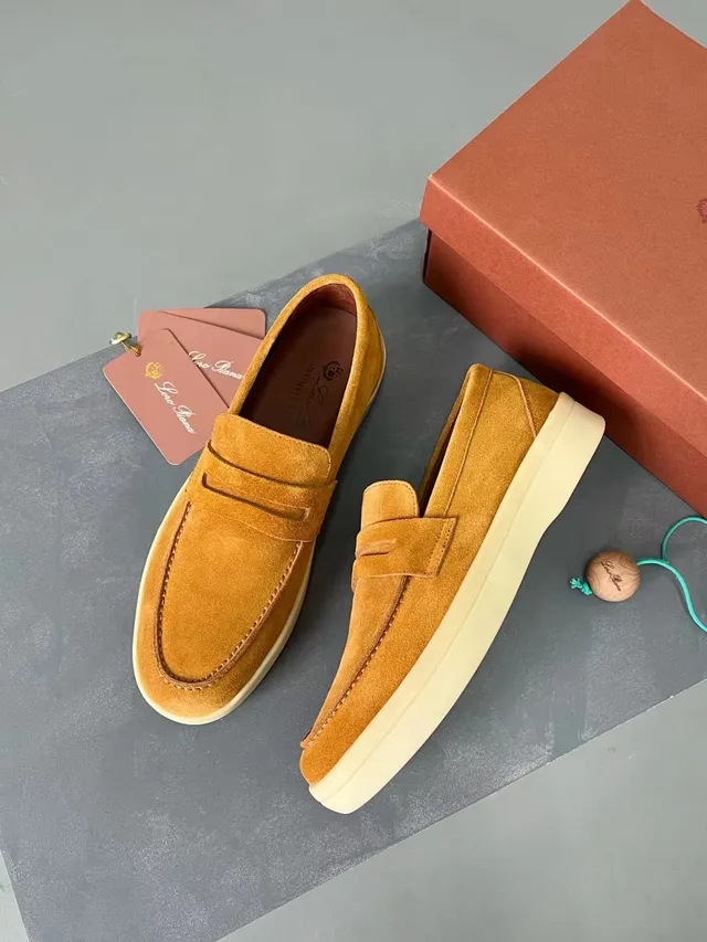 Orange Beige Suede Upper Penny Strap Loafer 4