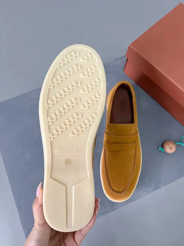 Orange Beige Suede Upper Penny Strap Loafer 5