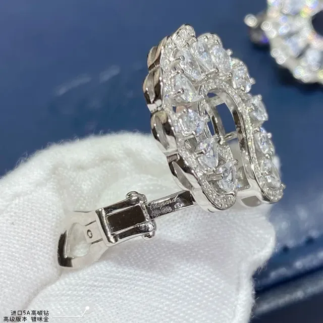 Ornate Floral Scroll Diamond-Set Clip-On Earrings 3