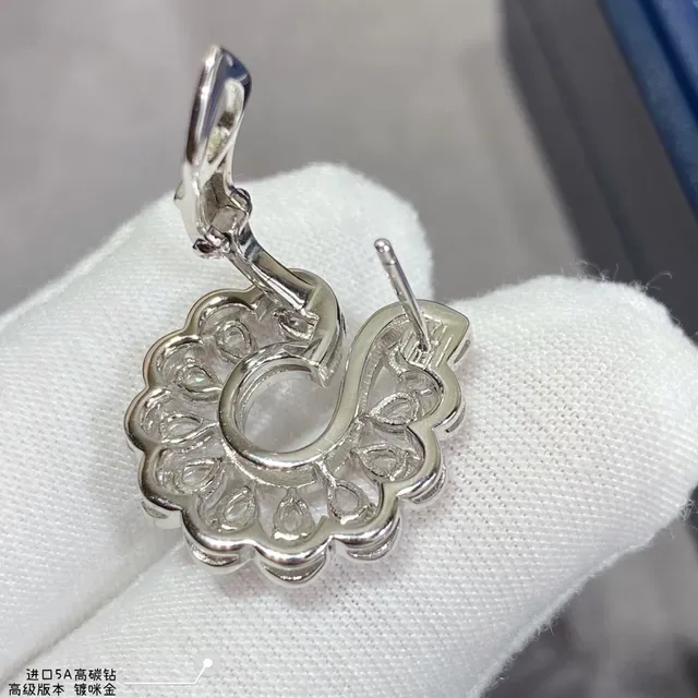 Ornate Floral Scroll Diamond-Set Clip-On Earrings 4