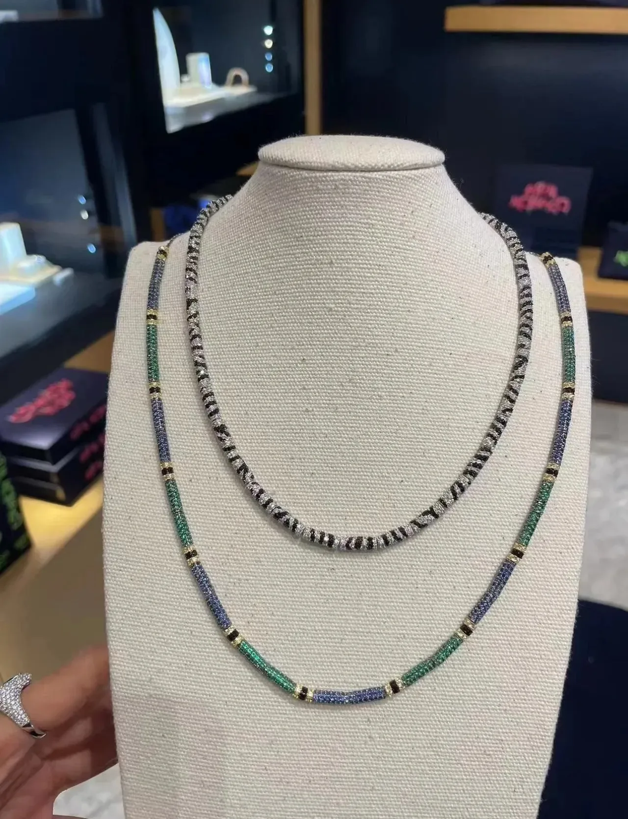 Pavé-Set Two-Tone Chunky Chain Necklace 6