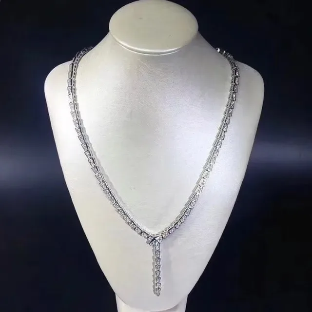 Pavé-Set Y-Shaped Geometric Necklace 6