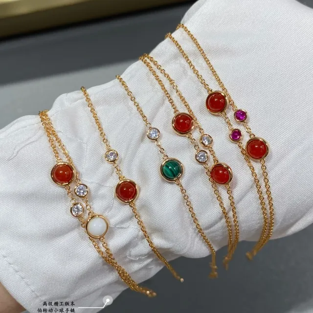 Piaget Possession Double-Chain Red Cabochon and Diamond Bracelet 3