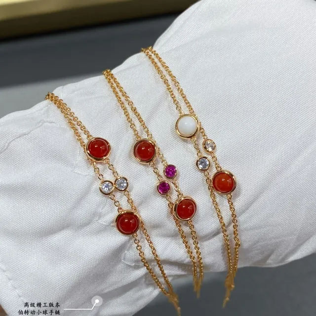 Piaget Possession Double-Chain Red Cabochon and Diamond Bracelet 4