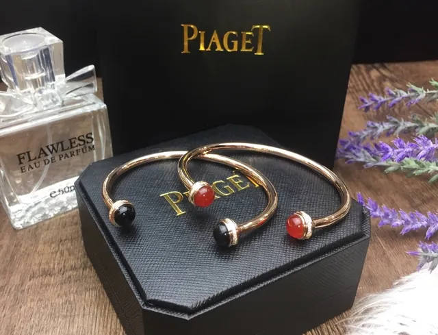Piaget Possession Turquoise and Malachite Gemstone Open Bangle Bracelets 9