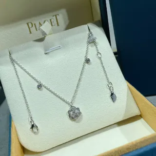 Piaget قلادة فضية بيج فورال باڤيه سلسلة غير متماثلة