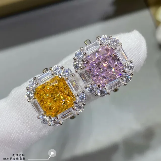 Pink Cushion-Cut Halo Cluster Ring 2