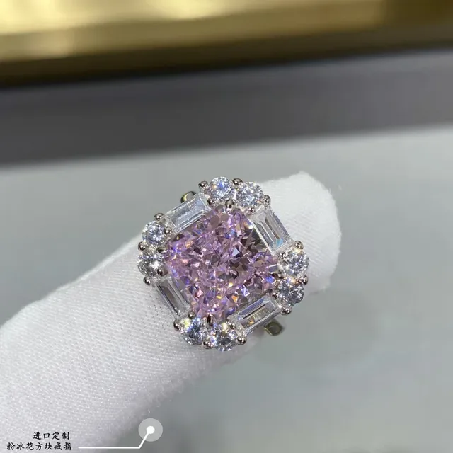 Pink Cushion-Cut Halo Cluster Ring 3