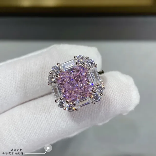 Pink Cushion-Cut Halo Cluster Ring 4