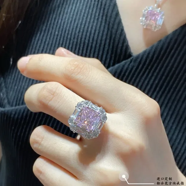 Pink Cushion-Cut Halo Cluster Ring 9
