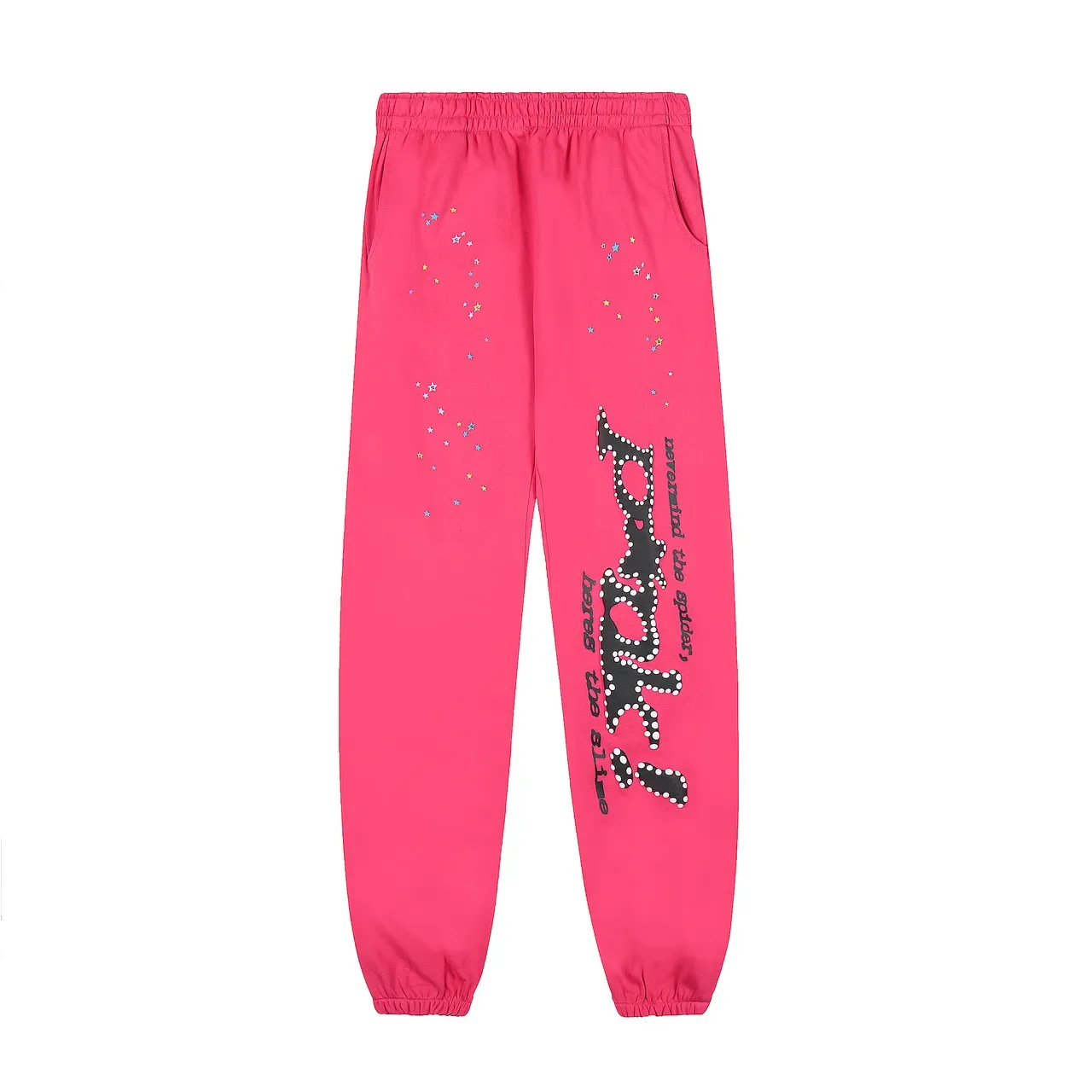 Pink Graphic Spiderweb Hoodie and Jogger Tracksuit 5