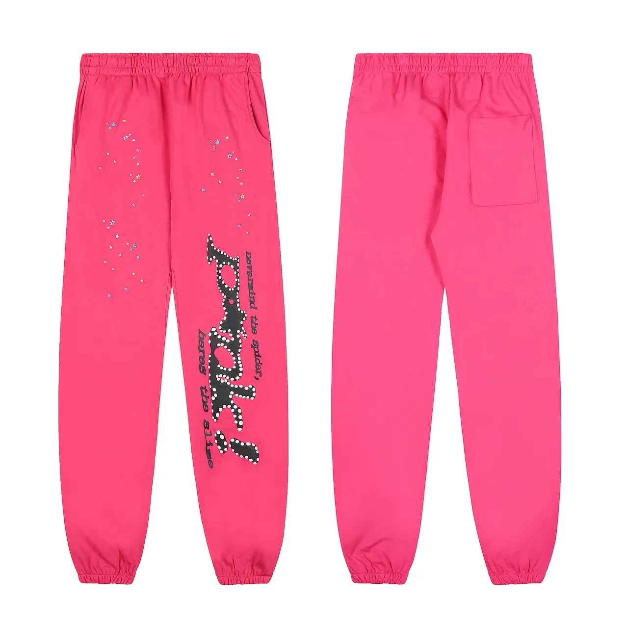 Pink Graphic Spiderweb Hoodie and Jogger Tracksuit 7