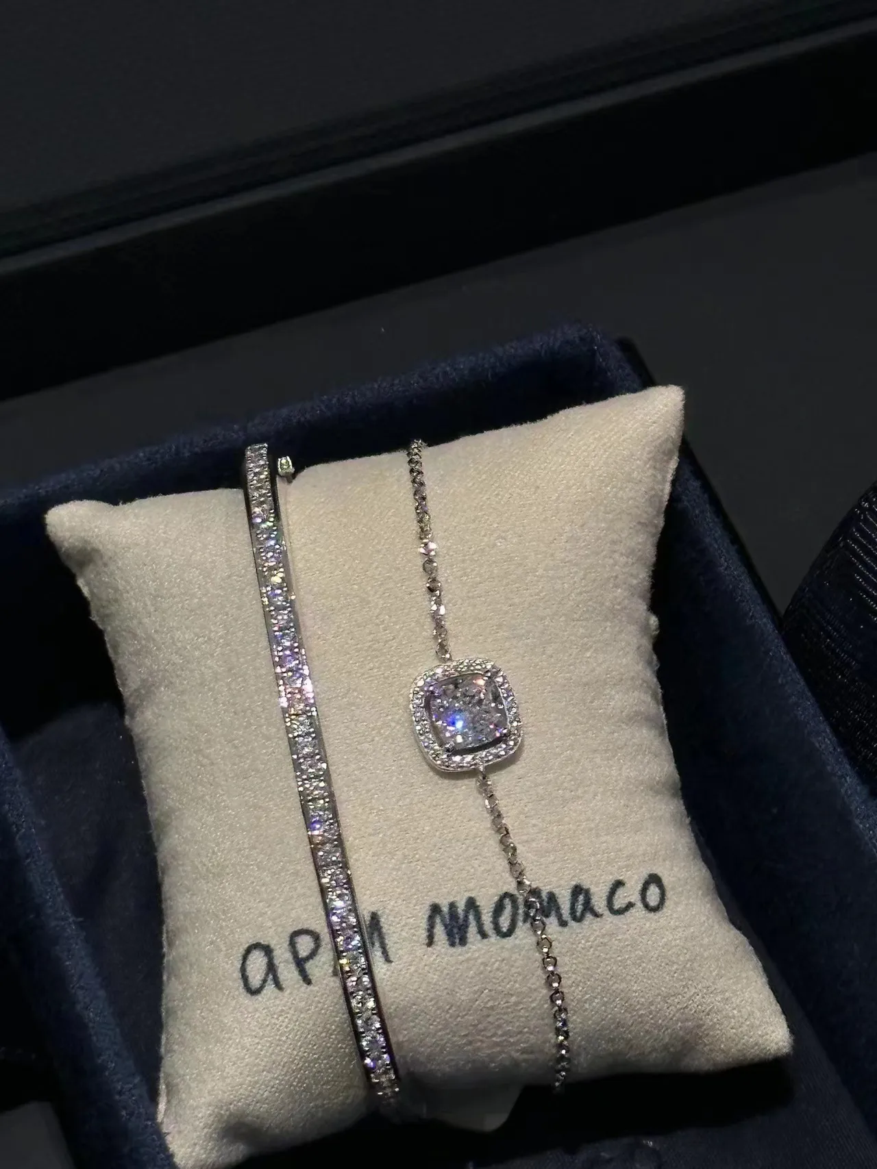PM Monaco Square Halo Pendant Necklace 3
