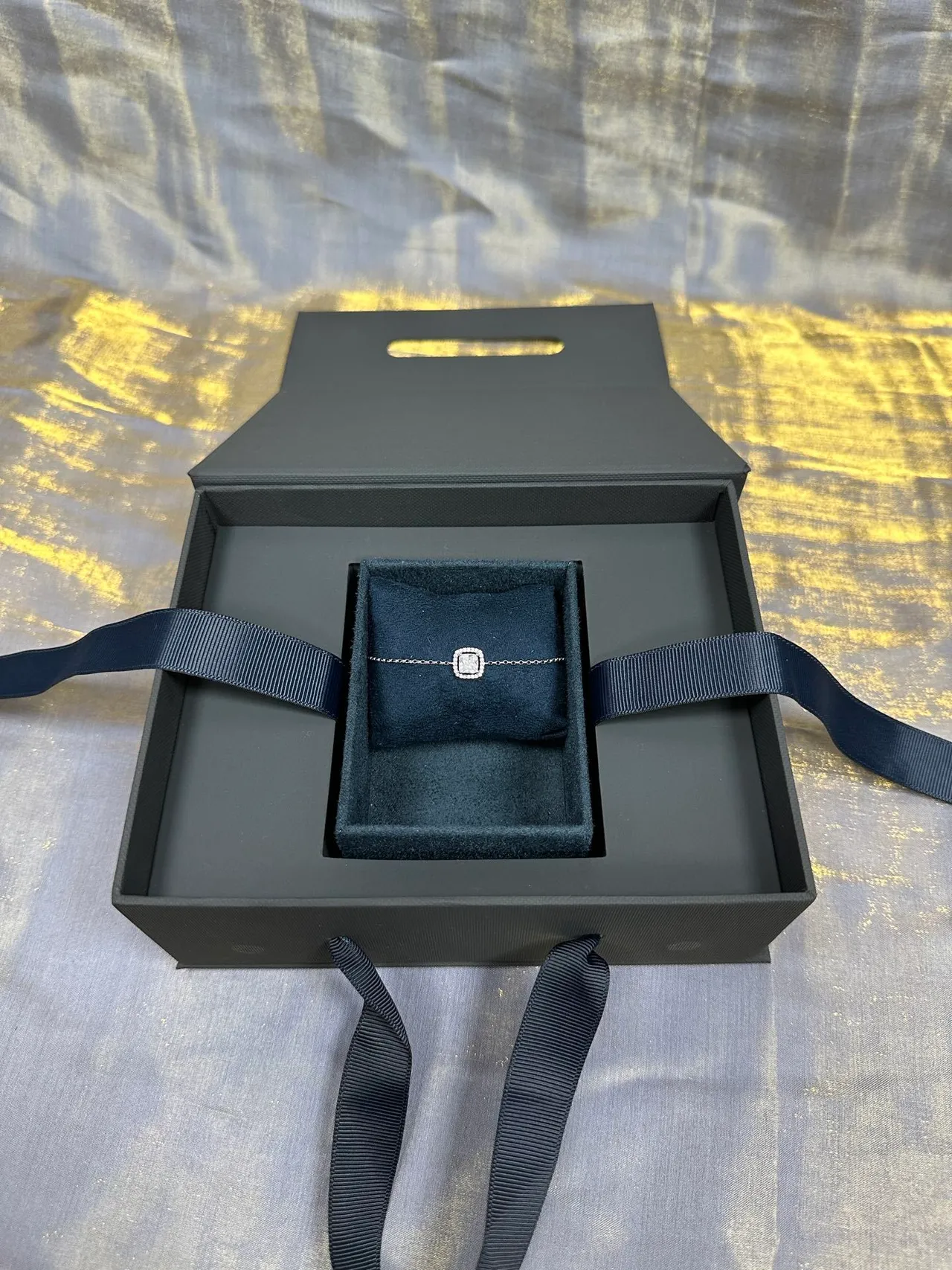 PM Monaco Square Halo Pendant Necklace 8