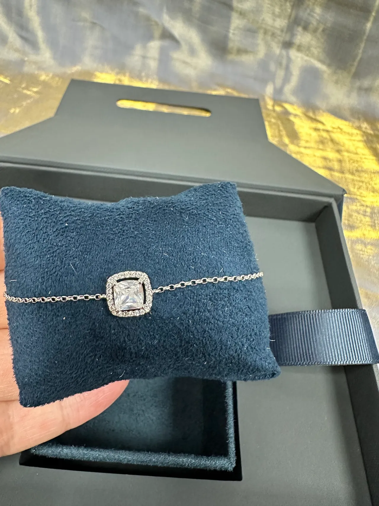 PM Monaco Square Halo Pendant Necklace 9