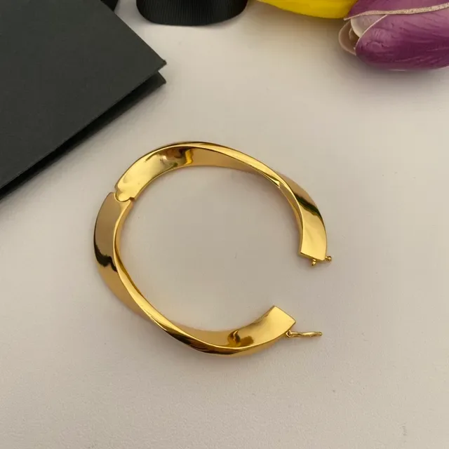 Polished Gold-Tone Hinged Bangle Bracelet 5