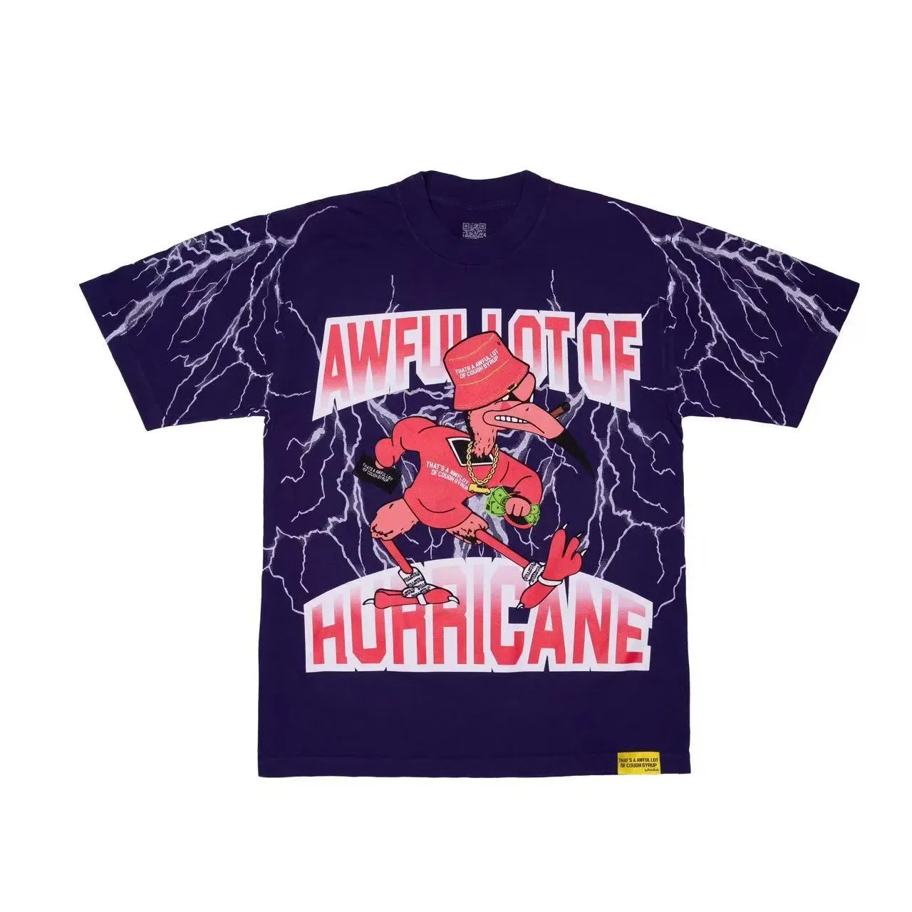 Purple Lightning Graphic Print T-Shirt 2