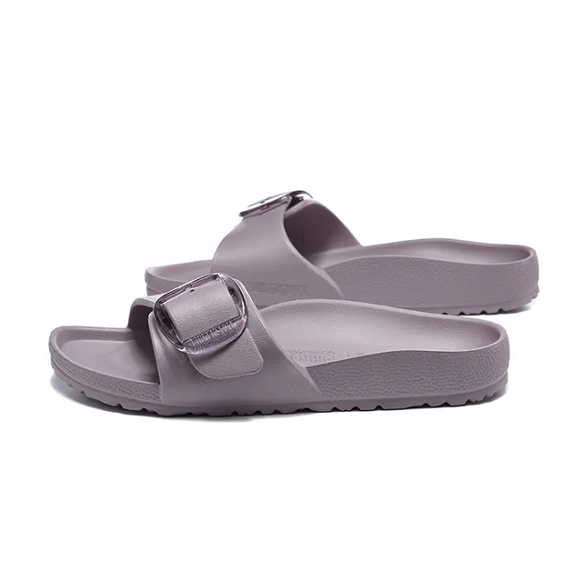 Purple Molded Monochrome Construction Single Wide Strap Slippers 4