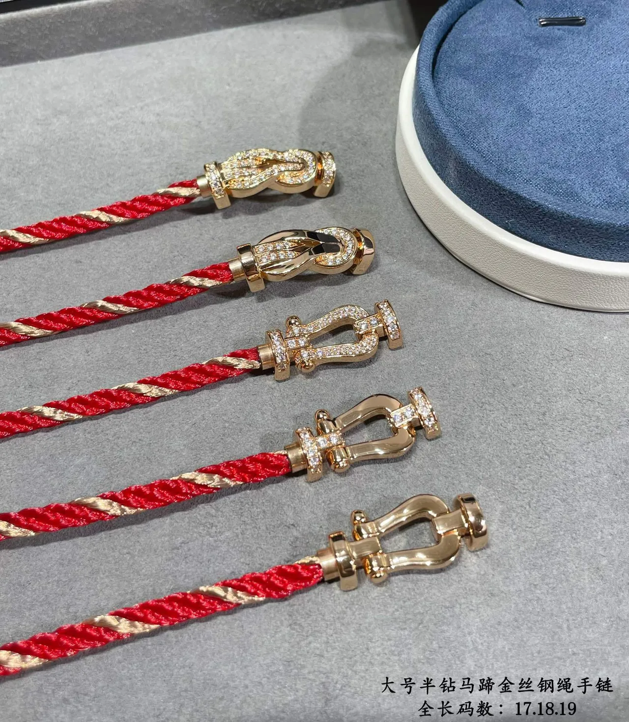 Red Braided Cord Crystal Buckle Bracelet 3