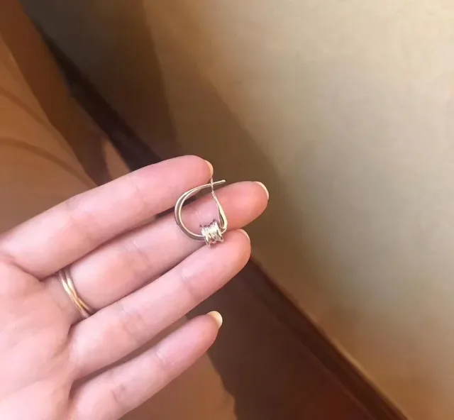 Rose Gold and Silver Coiled Hoop Earrings 3