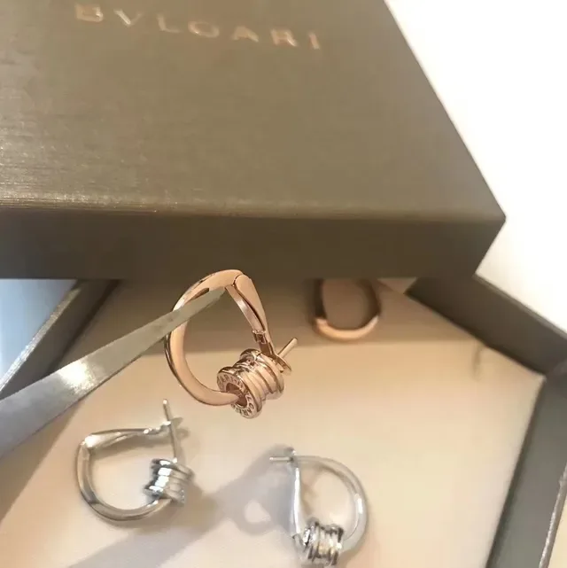 Rose Gold and Silver Coiled Hoop Earrings 4