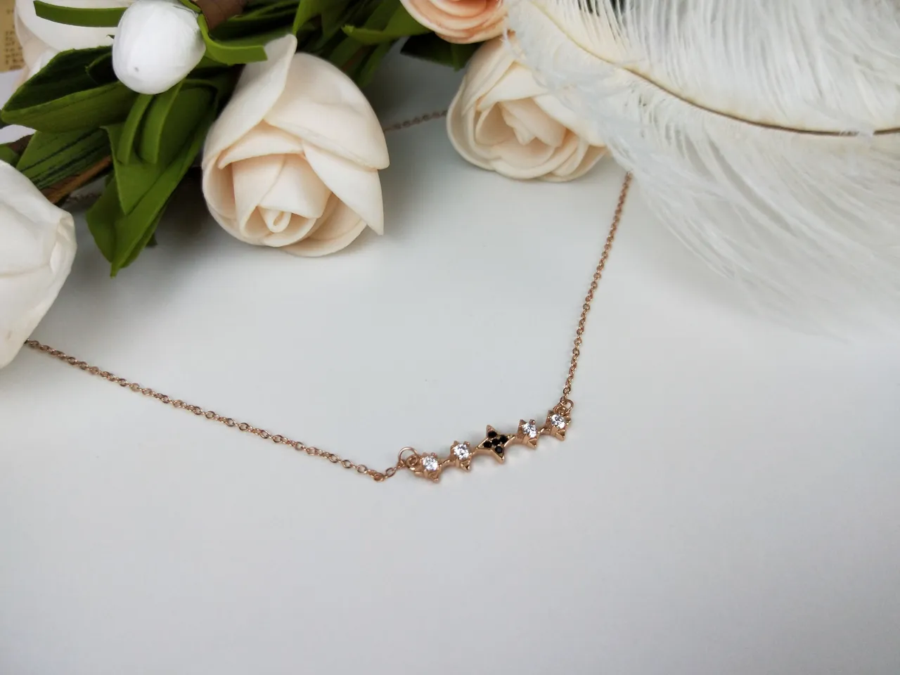 Rose-Gold Tone Celestial Moon and Star Pavé Layered Necklace 3
