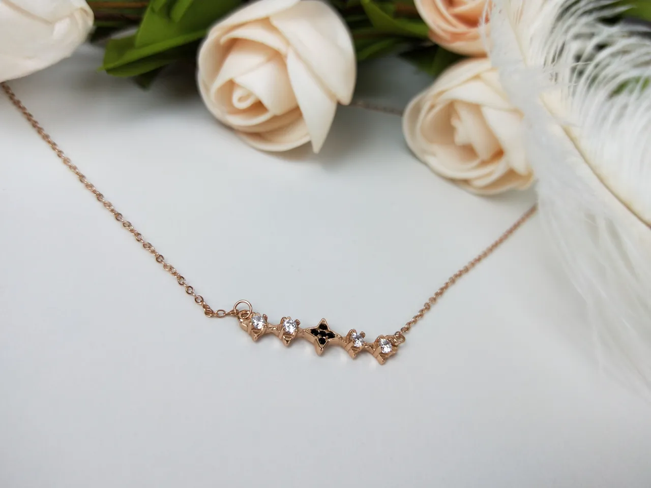 Rose-Gold Tone Celestial Moon and Star Pavé Layered Necklace 5