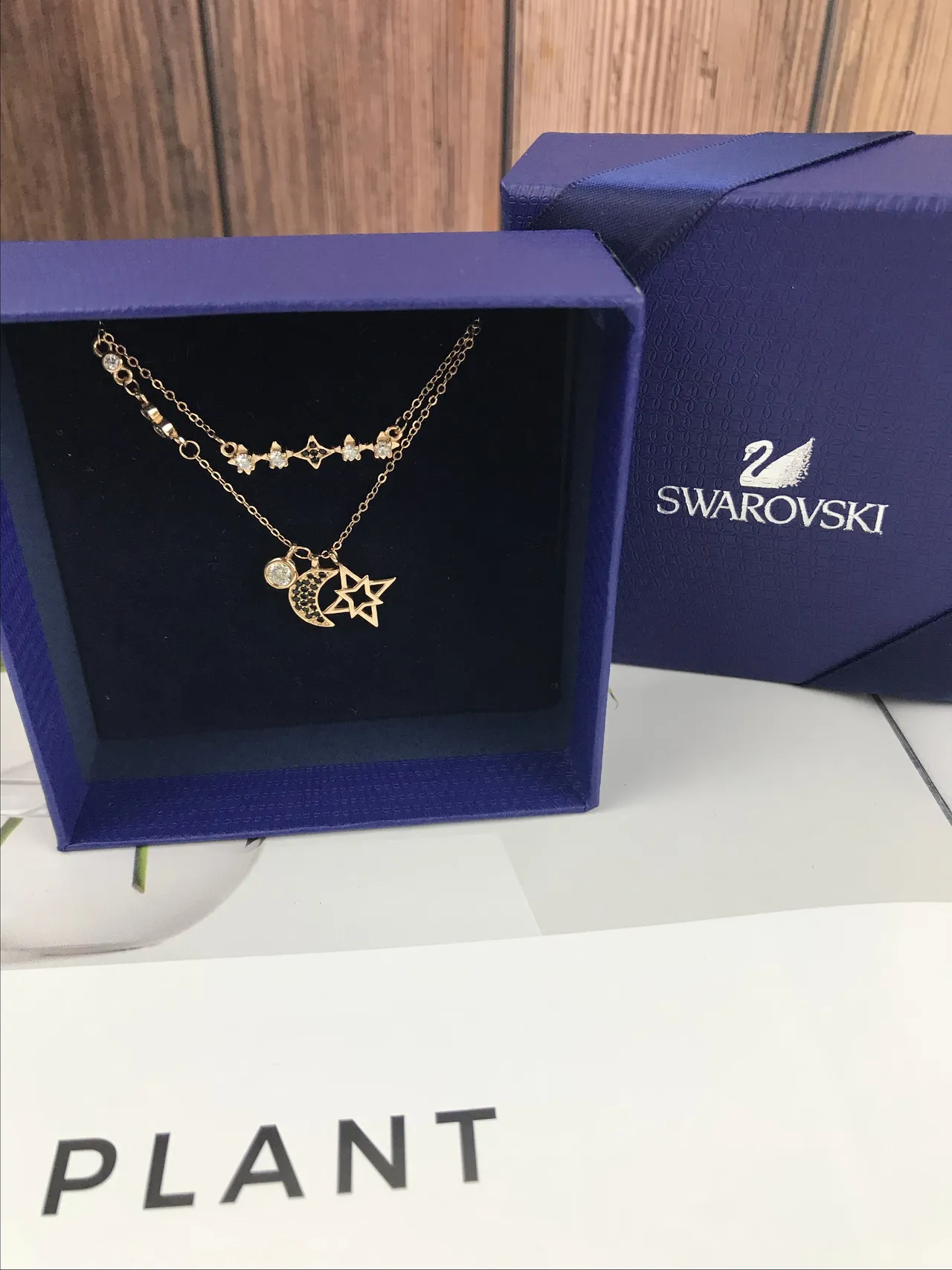 Rose-Gold Tone Celestial Moon and Star Pavé Layered Necklace 6