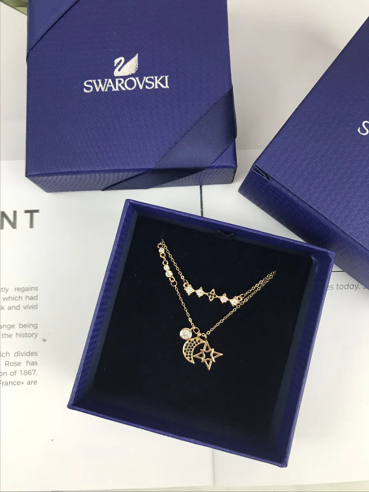 Rose-Gold Tone Celestial Moon and Star Pavé Layered Necklace 7