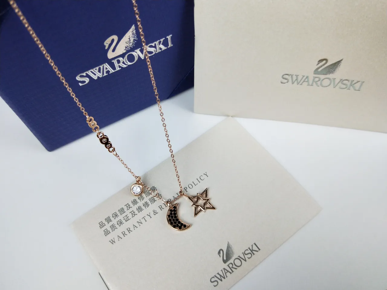Rose-Gold Tone Celestial Moon and Star Pavé Layered Necklace 9