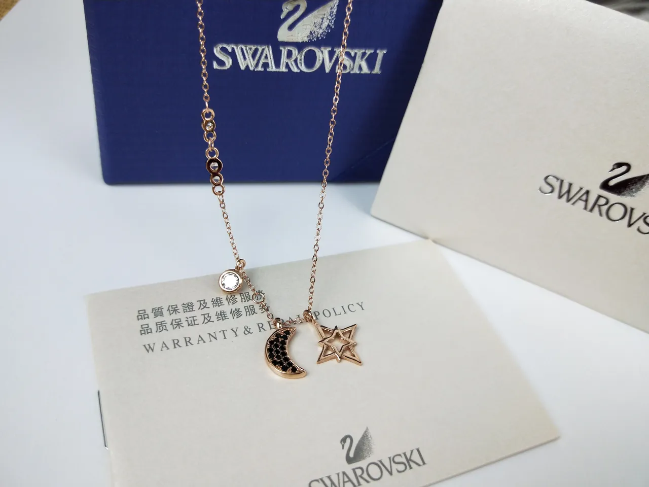Rose-Gold Tone Celestial Moon and Star Pavé Layered Necklace 12