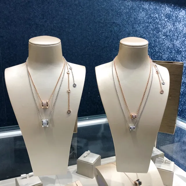 Rose Gold Tone Pavé Cylinder Pendant Necklace 4