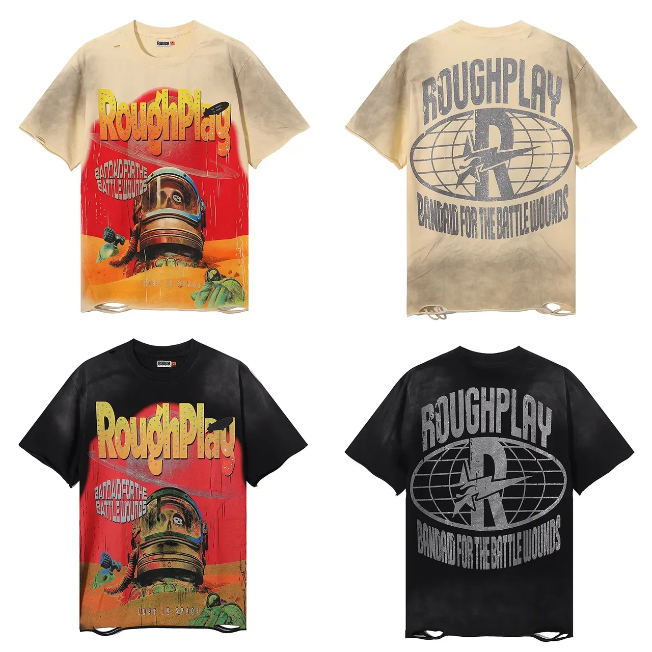 Rough Play Distressed Graphic Print Oversized T-Shirt 2