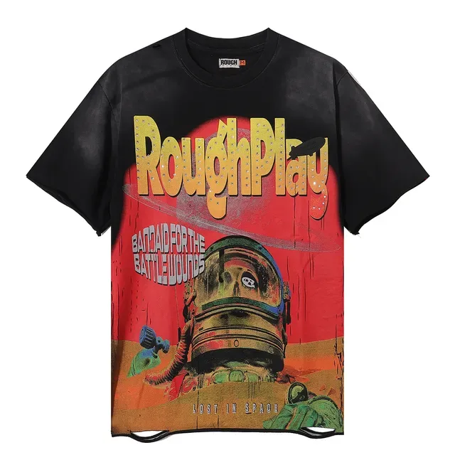 Rough Play Distressed Graphic Print Oversized T-Shirt 4