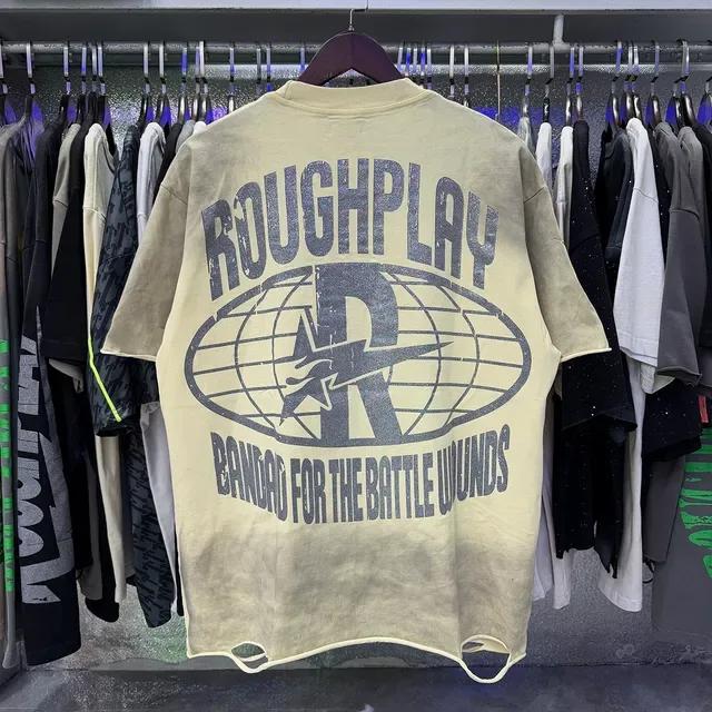 Rough Play Distressed Graphic Print Oversized T-Shirt 10