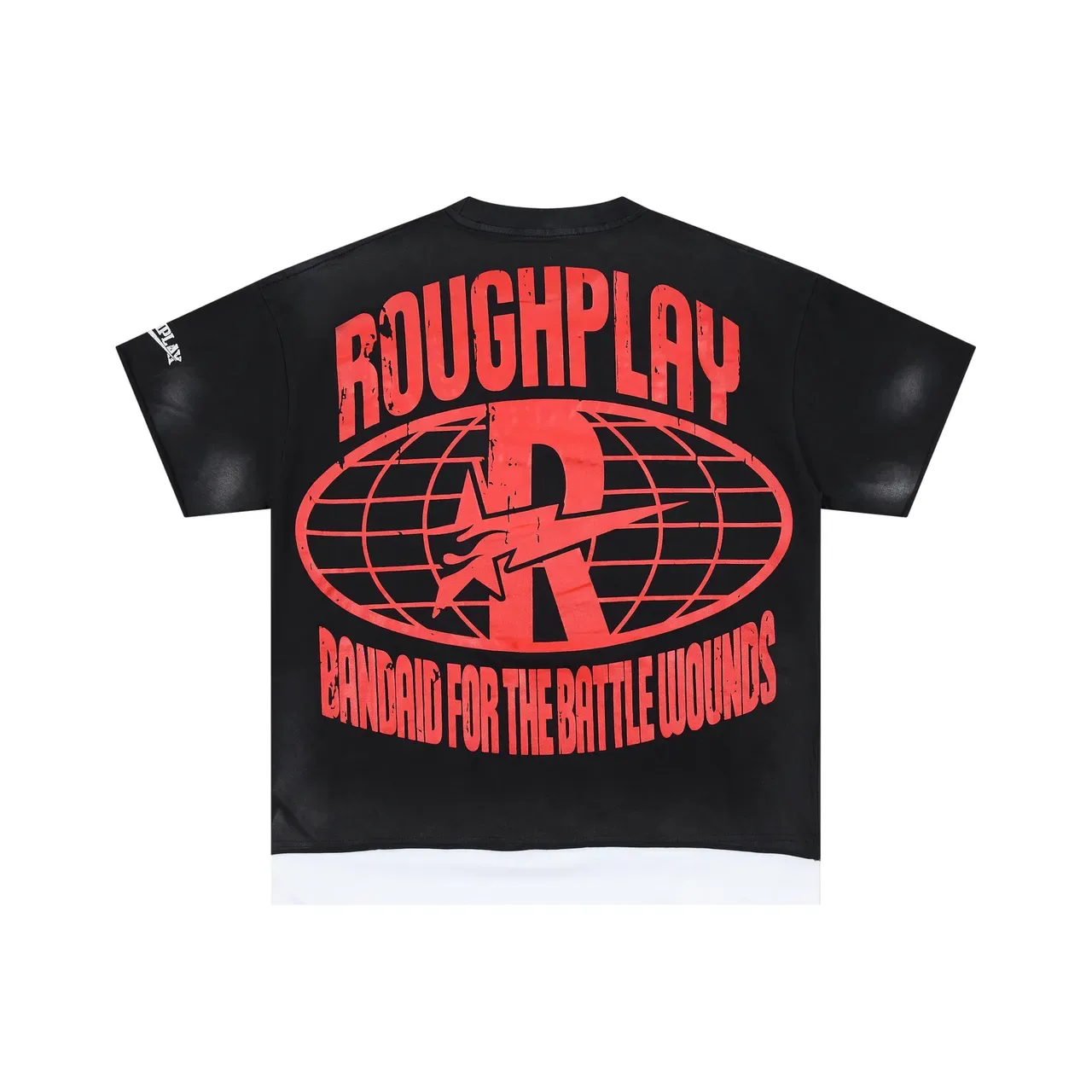 ROUGH PLAY Graphic-Print Distressed Hem T-Shirt 3