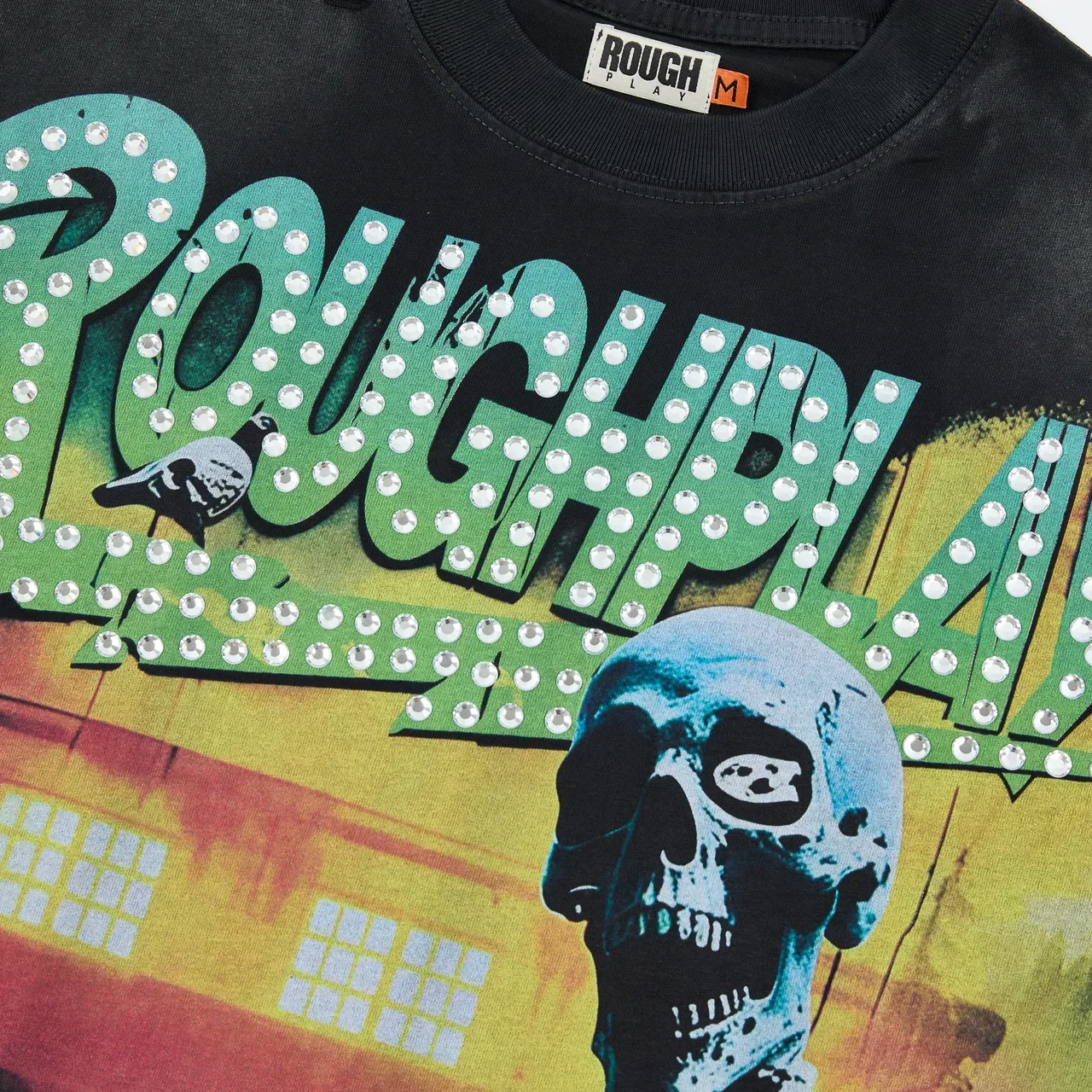 ROUGH PLAY Graphic-Print Distressed Hem T-Shirt 12