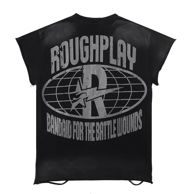 Rough Play Graphic-Print Rhinestone-Accented Distressed T-Shirt 3