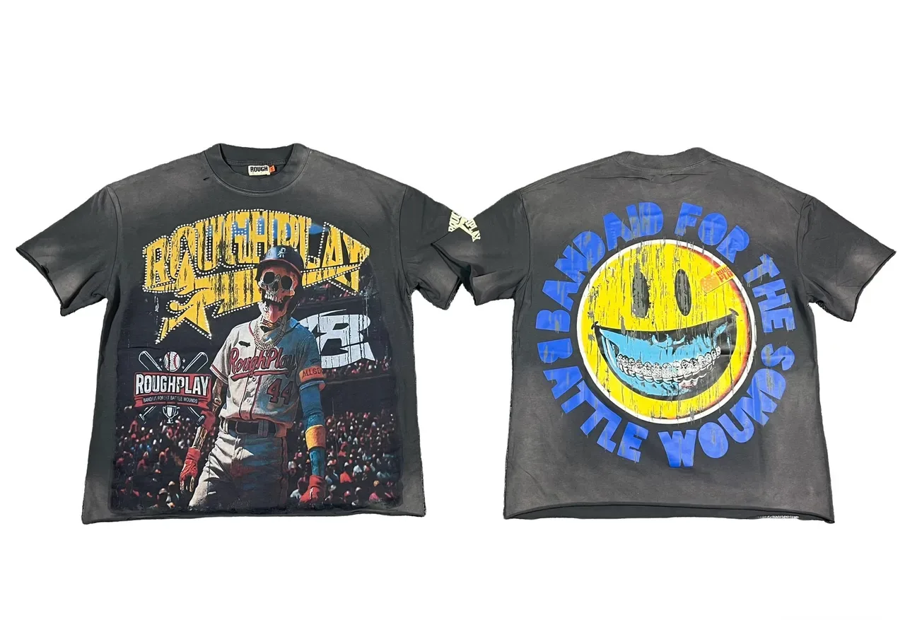 Rough Play Skull Baseball Graphic T-Shirt 13