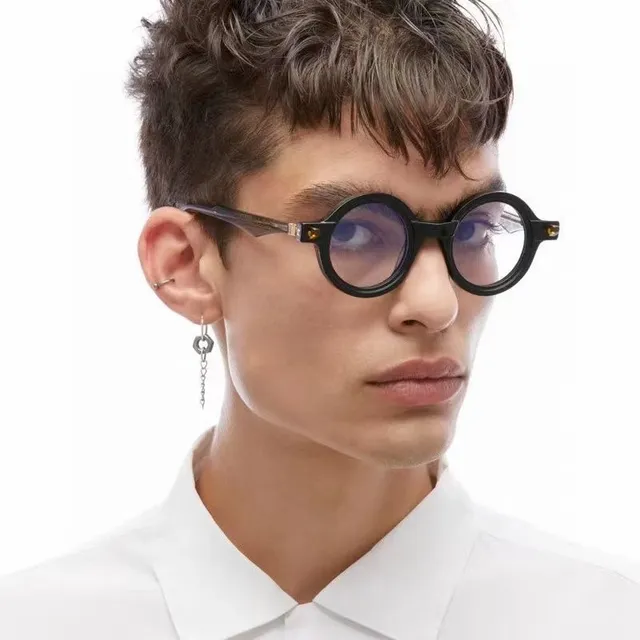 Round Black Frame Gradient Lens Sunglasses 3