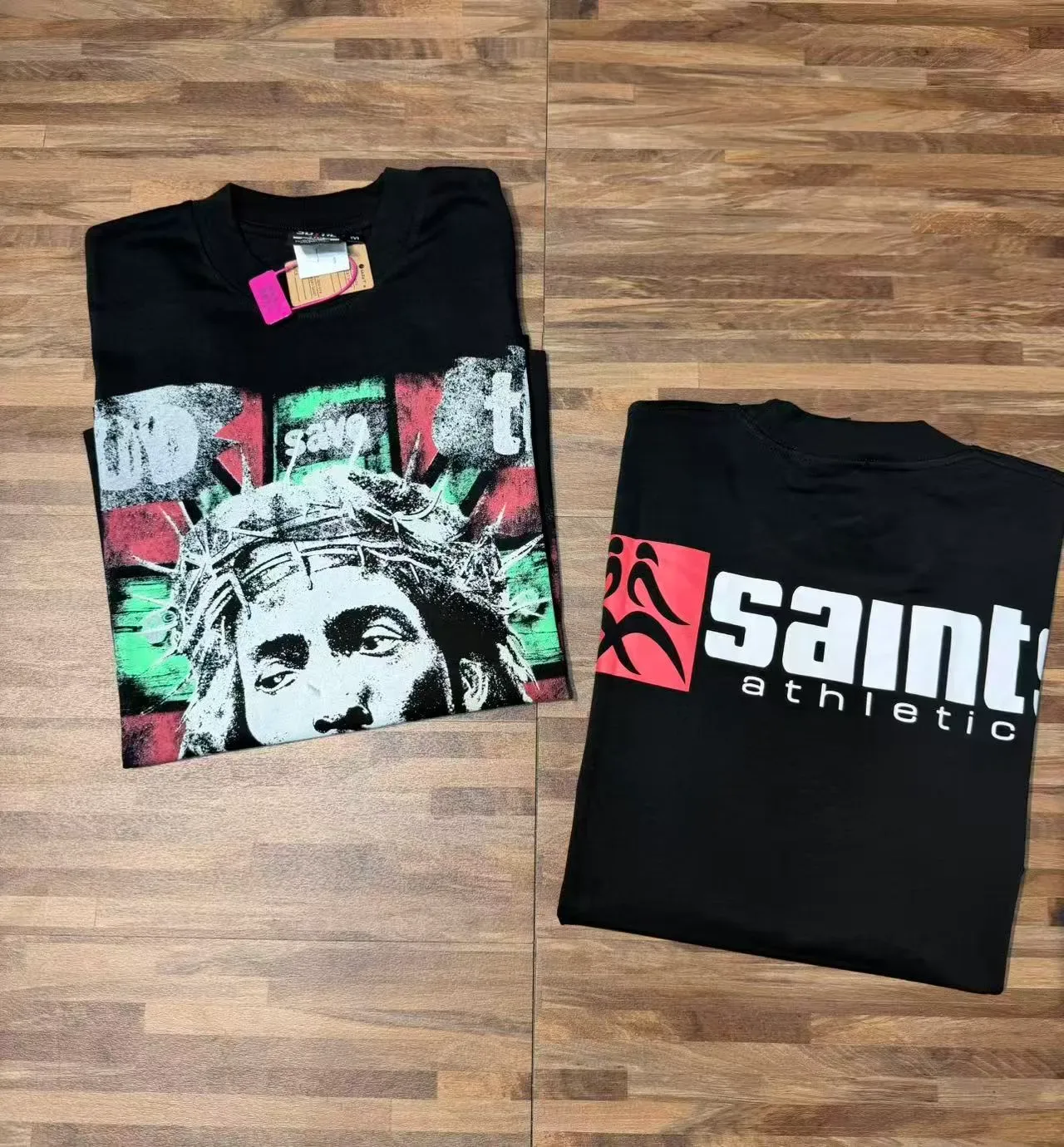 Saints Athletics Graphic Print Black T-Shirt 5